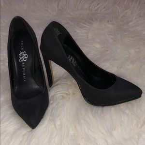 Black pointed heels
